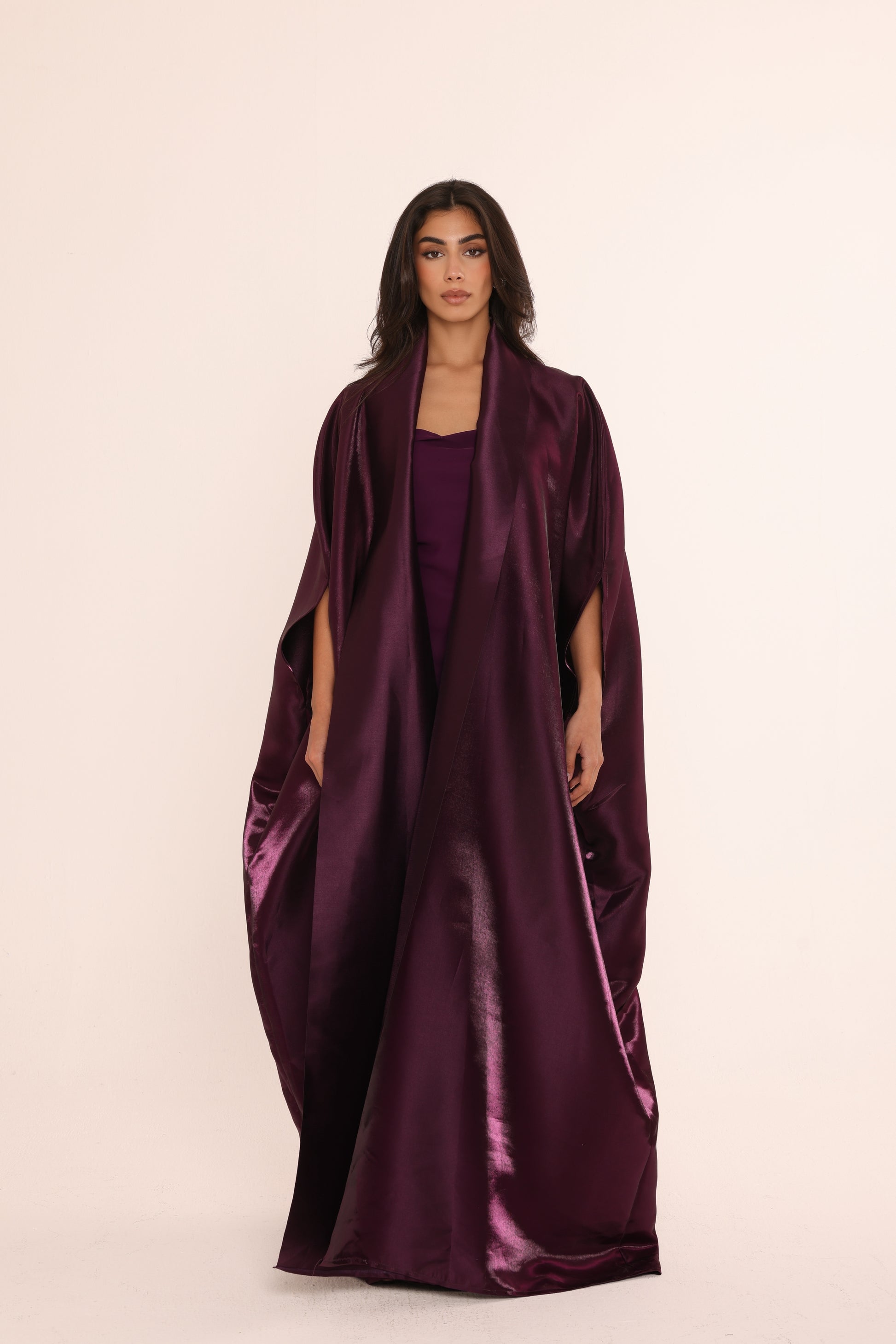 Garnet Liquid-Organza Abaya & Dress