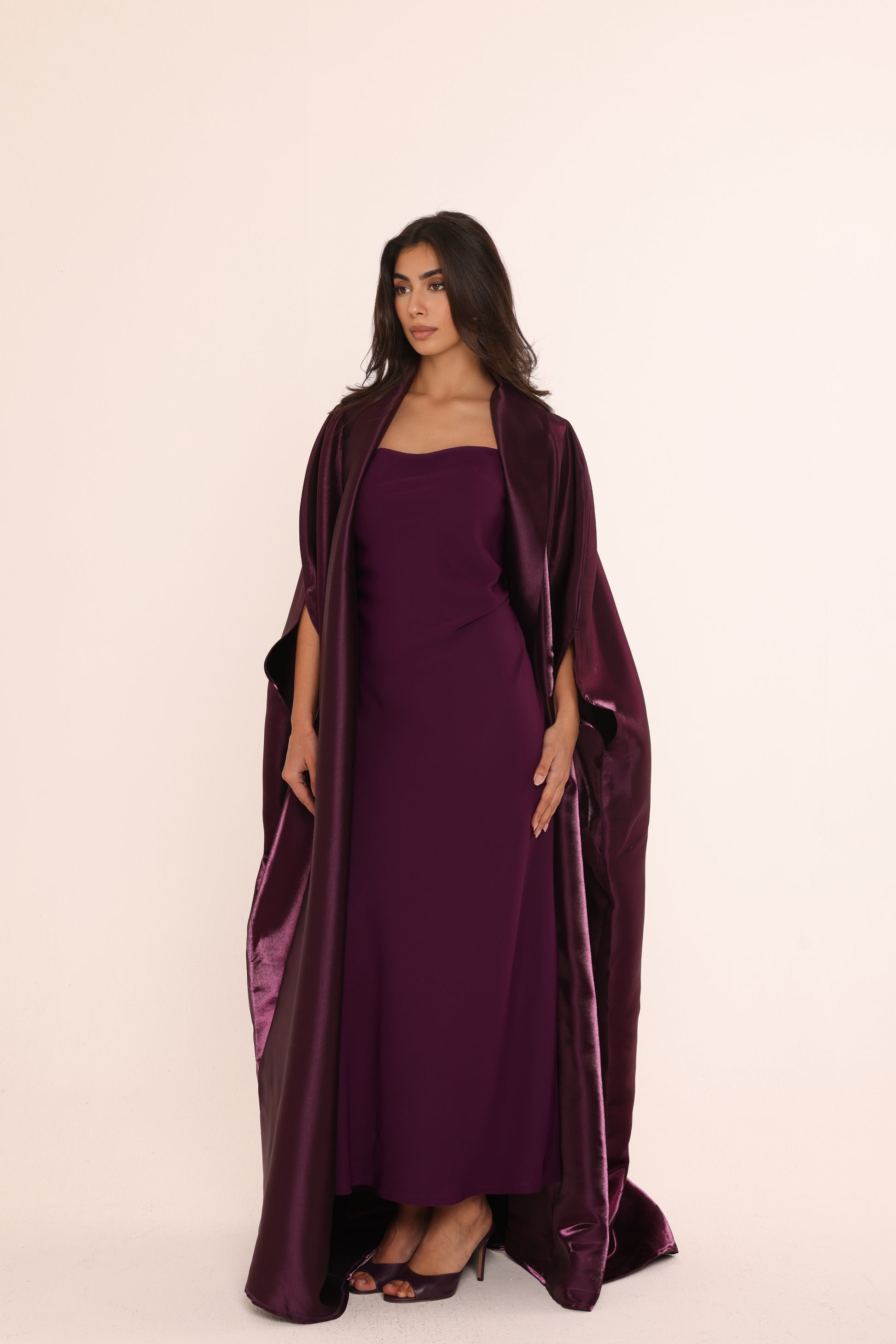 Garnet Liquid-Organza Abaya & Dress