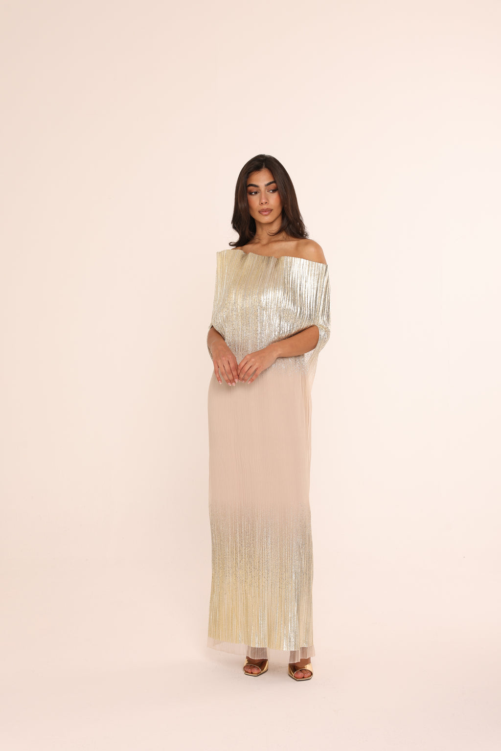 Champagne Pleated Kaftan